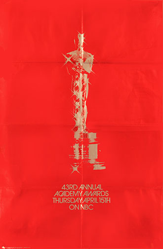 1970 (43rd) Academy Award Ceremony Poster 1970 (43rd) Academy Award Ceremony Poster