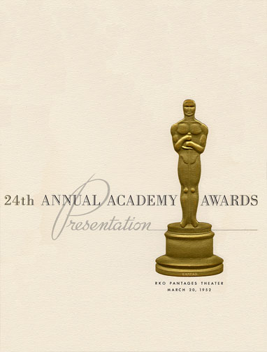 1951 (24th) Academy Award Ceremony Program 1951 (24th) Academy Award Ceremony Program