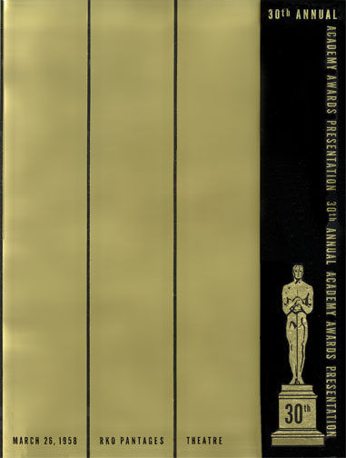 1957 (30th) Academy Award Ceremony Program 1957 (30th) Academy Award Ceremony Program