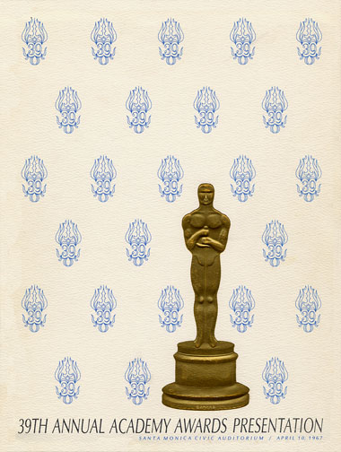 1966 (39th) Academy Award Ceremony Program 1966 (39th) Academy Award Ceremony Program
